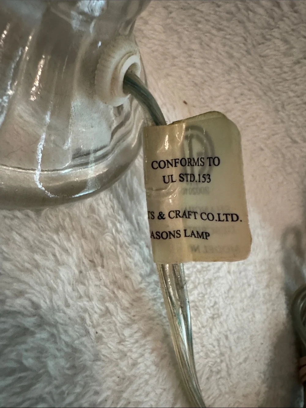 Vintage Clear Glass Electric Hurricane Lamp - Shanghai Union F12286